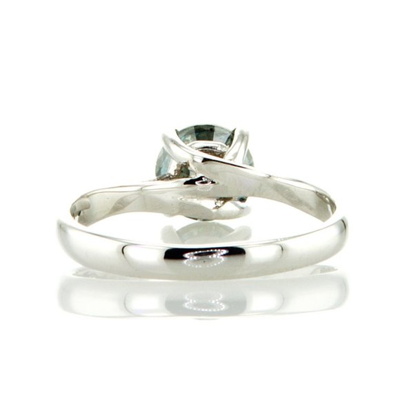 Blue Diamond Solitaire Engagement Ring Round Shape 1.57 Carat 14K White Gold - Picture 8 of 8